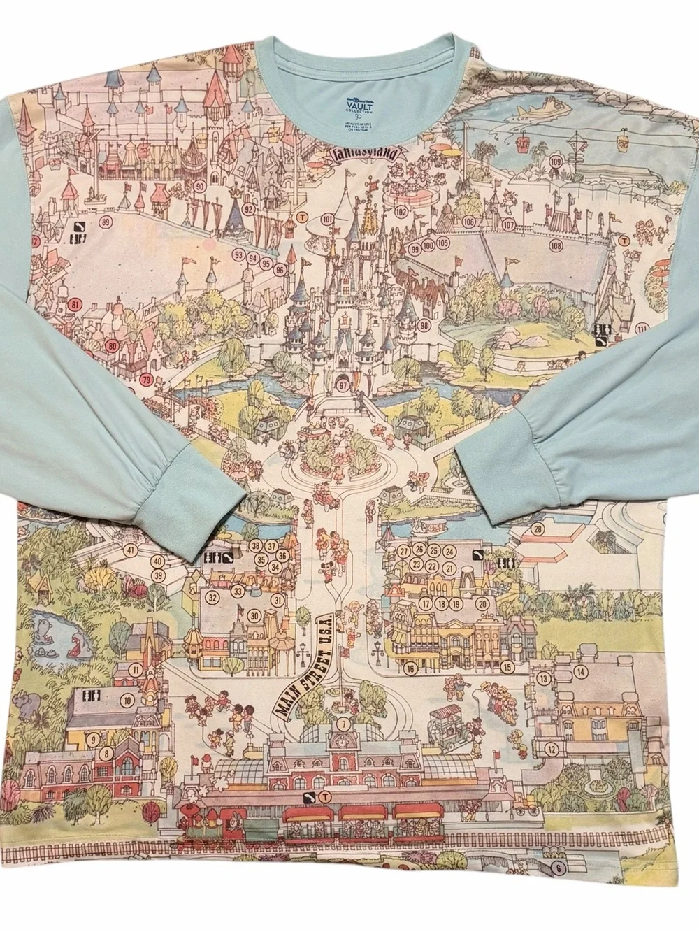 Walt Disney World Vault Collection 50th anniversary park Map Shirt Blue large - Picture 4 of 7